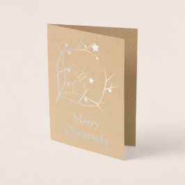 Tarjeta Con Relieve Metalizado Feliz Navidad