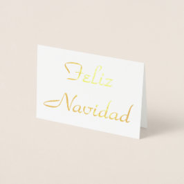 Tarjeta Con Relieve Metalizado Feliz Navidad