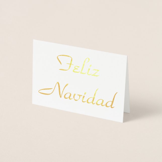 Tarjeta Con Relieve Metalizado Feliz Navidad (Anverso)