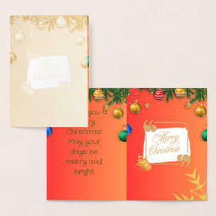 Tarjeta Con Relieve Metalizado feliz navidad