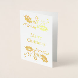 Tarjeta Con Relieve Metalizado Feliz Navidad