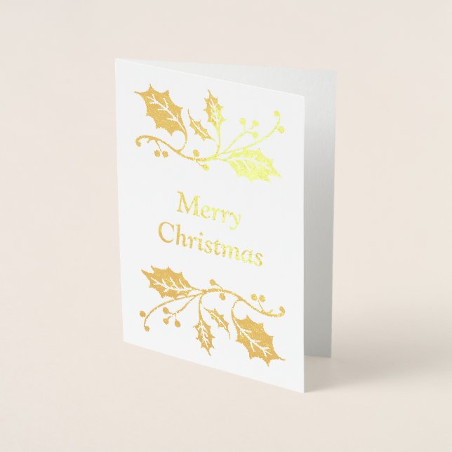 Tarjeta Con Relieve Metalizado Feliz Navidad (Anverso)