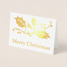 Tarjeta Con Relieve Metalizado Feliz Navidad