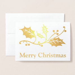Tarjeta Con Relieve Metalizado Feliz Navidad