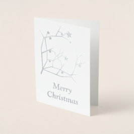 Tarjeta Con Relieve Metalizado Feliz Navidad