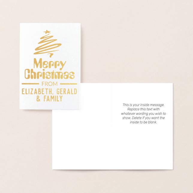 Tarjeta Con Relieve Metalizado Feliz Navidad (Demostración)