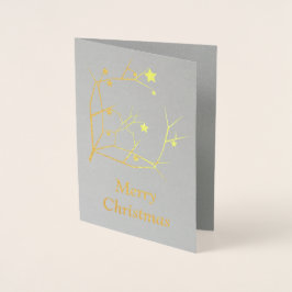 Tarjeta Con Relieve Metalizado Feliz Navidad