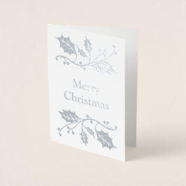 Tarjeta Con Relieve Metalizado Feliz Navidad