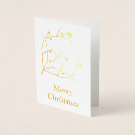 Tarjeta Con Relieve Metalizado Feliz Navidad