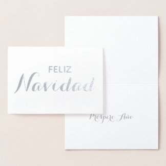 Tarjeta Con Relieve Metalizado Feliz Navidad Año Navidades de guiones elegantes e