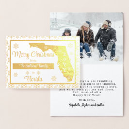 Tarjeta Con Relieve Metalizado Feliz Navidad desde el estado de Florida | Foto