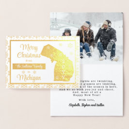 Tarjeta Con Relieve Metalizado Feliz Navidad desde Michigan State | Foto