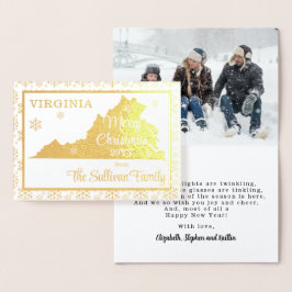 Tarjeta Con Relieve Metalizado Feliz Navidad desde Virginia State | Foto