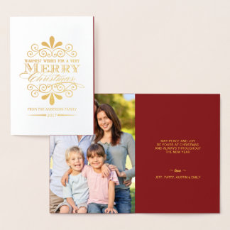 Tarjeta Con Relieve Metalizado Feliz Navidad Elegante Relieve metalizado de Tipog