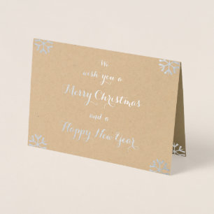 Tarjeta Con Relieve Metalizado Feliz Navidad Feliz Año Nuevo Personalizado