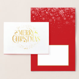 Tarjeta Con Relieve Metalizado Feliz Navidad Fiestas Elegantes Oro de Lujo