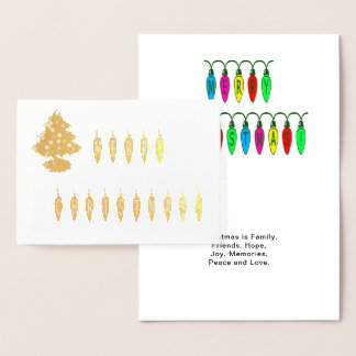 Tarjeta Con Relieve Metalizado Feliz Navidad Luces Font, Tree, Verse, ZAtoZ