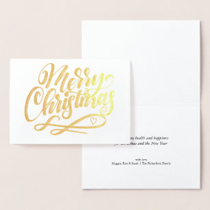 Tarjeta Con Relieve Metalizado Feliz Navidad Minimalista lujo Gold