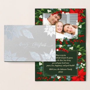 Tarjeta Con Relieve Metalizado Feliz Navidad. Navidades de lujo