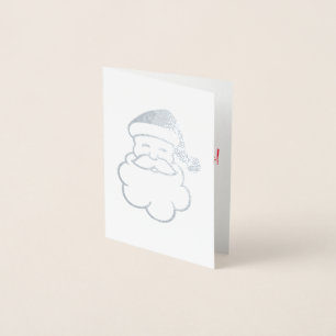 Tarjeta Con Relieve Metalizado Feliz Navidad Papá Noel Tarjeta de Relieve metaliz