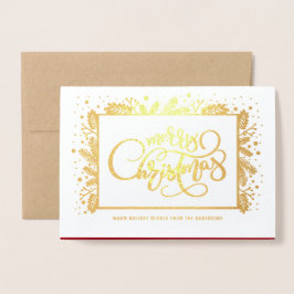 Tarjeta Con Relieve Metalizado Feliz Navidad. Personalizado Photo Luxury Real