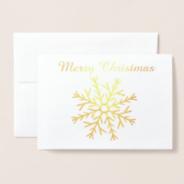 Tarjeta Con Relieve Metalizado Feliz Navidad y Copo de Nieve