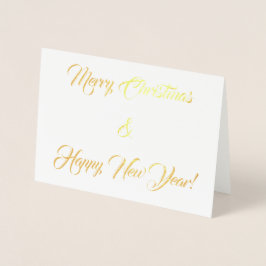 Tarjeta Con Relieve Metalizado ¡Feliz Navidad y Feliz Año Nuevo!