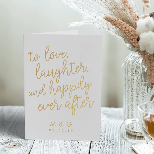 Tarjeta Con Relieve Metalizado Feliz | Oro Boda personalizado (Subido por el creador)