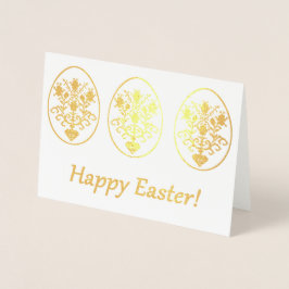 Tarjeta Con Relieve Metalizado ¡Feliz Pascua!
