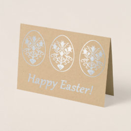 Tarjeta Con Relieve Metalizado ¡Feliz Pascua!