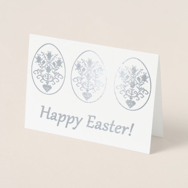 Tarjeta Con Relieve Metalizado ¡Feliz Pascua! (Anverso)