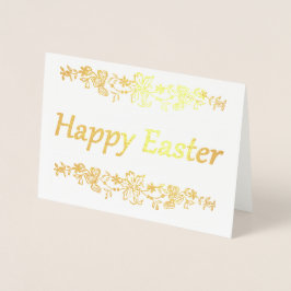 Tarjeta Con Relieve Metalizado Feliz Pascua