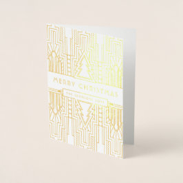 Tarjeta Con Relieve Metalizado Feliz Personalizado navideño saludo a Navidades Ar