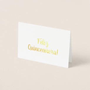 Tarjeta Con Relieve Metalizado ¡Feliz Quinceañera!