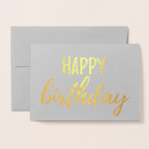 Tarjeta Con Relieve Metalizado Felíz Relieve metalizado dorado de cumpleaños Pinc