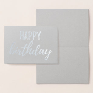 Tarjeta Con Relieve Metalizado Felíz Relieve metalizado plateado de cumpleaños Pi
