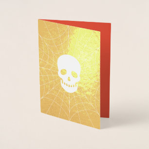 Tarjeta Con Relieve Metalizado Feliz tarjeta de Relieve metalizado de Halloween