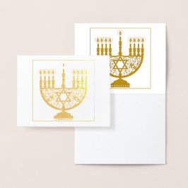 Tarjeta Con Relieve Metalizado FELIZ Tarjeta de Relieve metalizado dorado HANUKKA