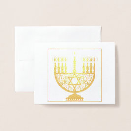 Tarjeta Con Relieve Metalizado FELIZ Tarjeta de Relieve metalizado dorado HANUKKA