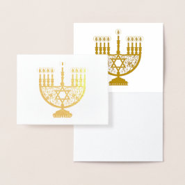 Tarjeta Con Relieve Metalizado FELIZ Tarjeta de Relieve metalizado dorado HANUKKA