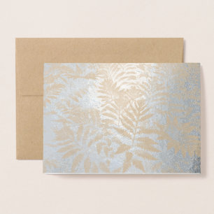 Tarjeta Con Relieve Metalizado Ferns: Saludos de feriado