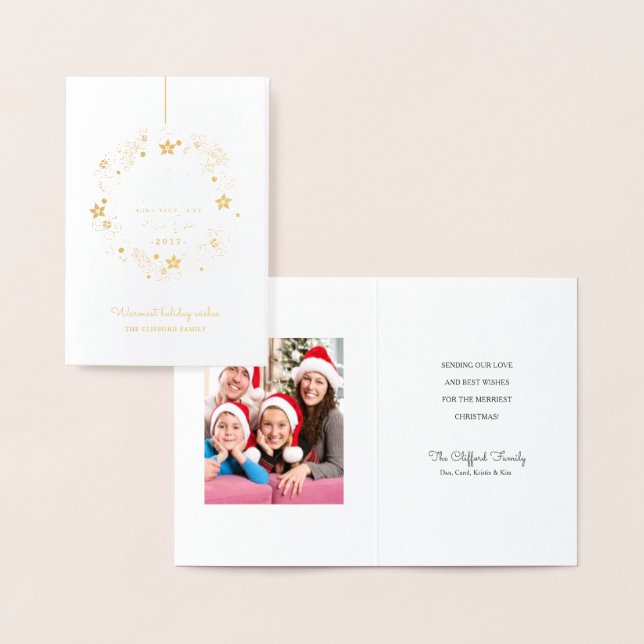 TARJETA CON RELIEVE METALIZADO FERRY CHRISTMAS FLORAL VACACIONES DE VACACIONES |  (Demostración)