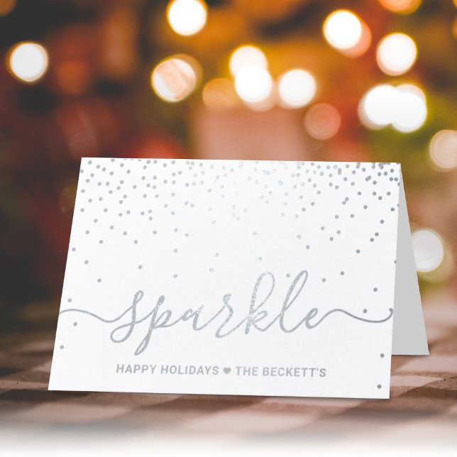 Tarjeta Con Relieve Metalizado Festividad de la tipografía "Sparkle" (Subido por el creador)