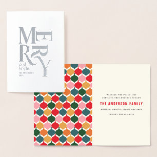 Tarjeta Con Relieve Metalizado Festividad vintage y brillantes y coloridas fiesta