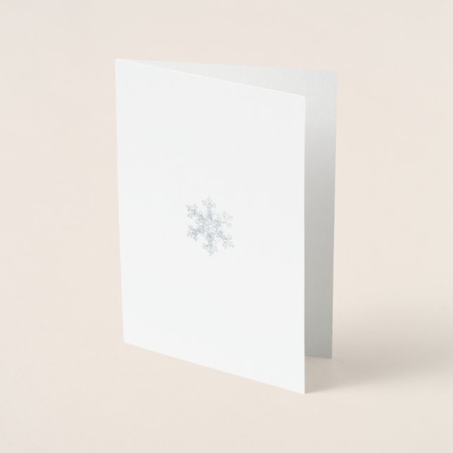 Tarjeta Con Relieve Metalizado Flake de nieve, maravilla brillante de plata (Anverso)