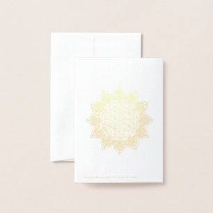 Tarjeta Con Relieve Metalizado Flor de la Vida - Mandala Hindú 4