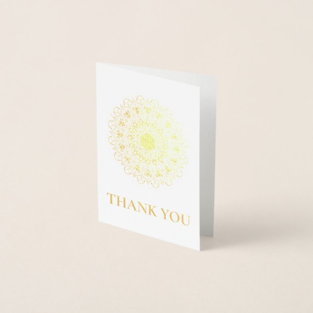 Tarjeta Con Relieve Metalizado Flor De Vida - Mandala Estilo India 1 (Anverso)