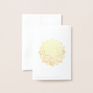 Tarjeta Con Relieve Metalizado Flor de vida - Mandala india 1