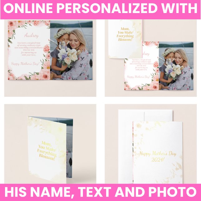 Tarjeta Con Relieve Metalizado Floral elegante (Elegant Floral Foil Card
)
