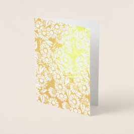 Tarjeta Con Relieve Metalizado Floral Sunny